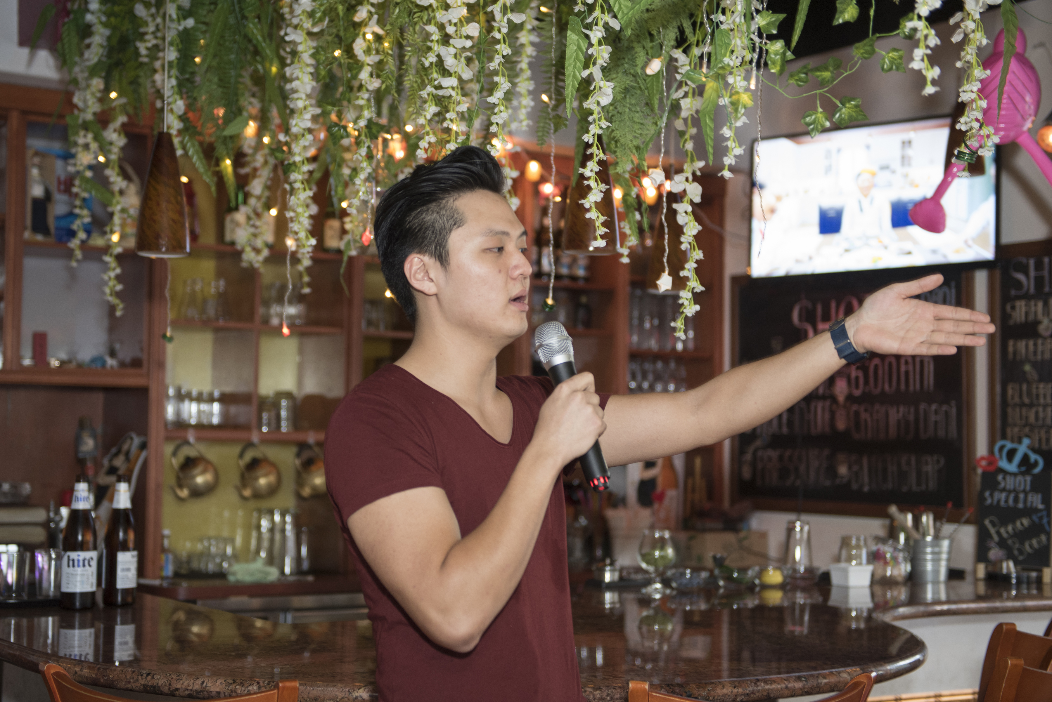 Manager Danny explaining the dishes.