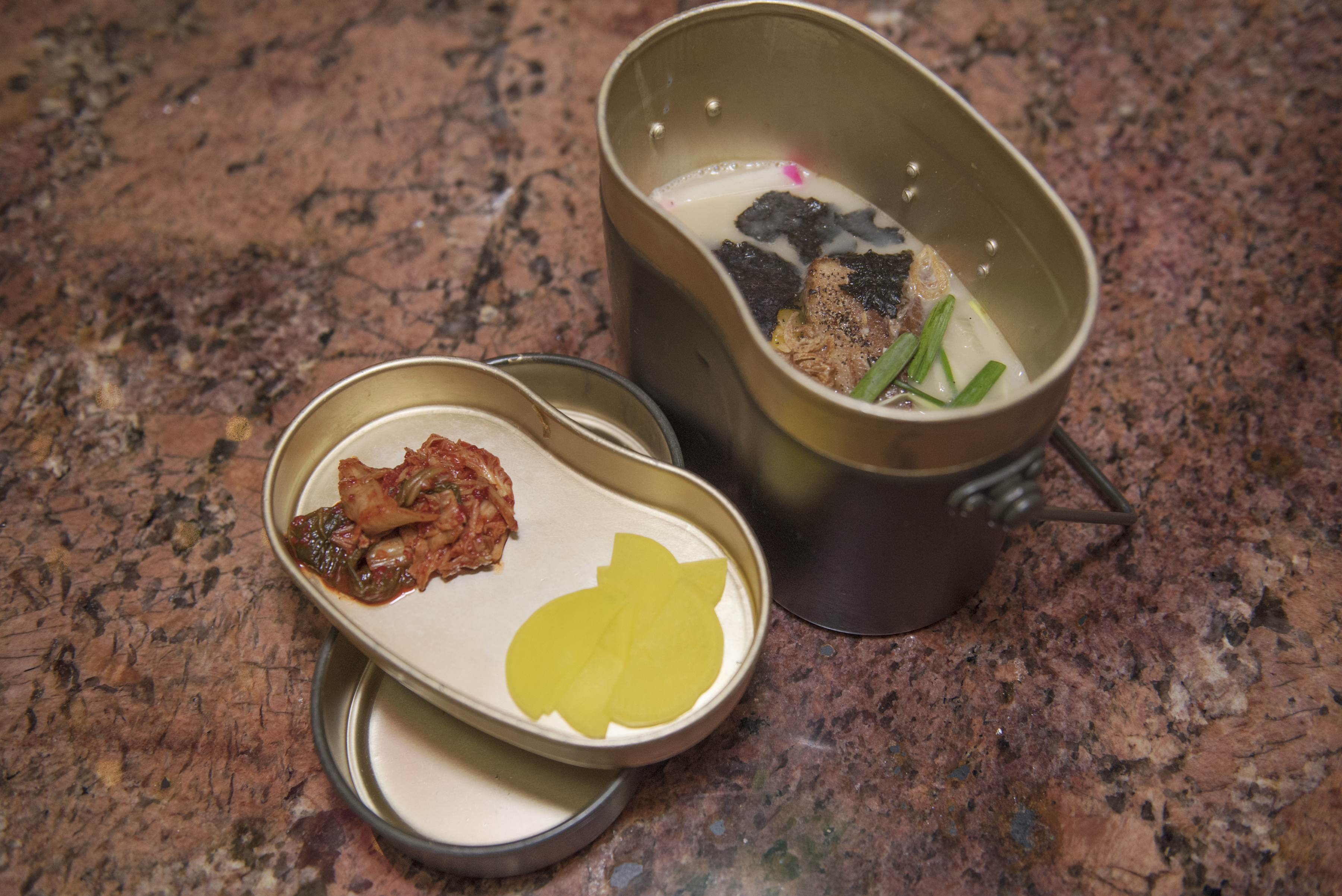 Pork Ramen served in a cool canteen.