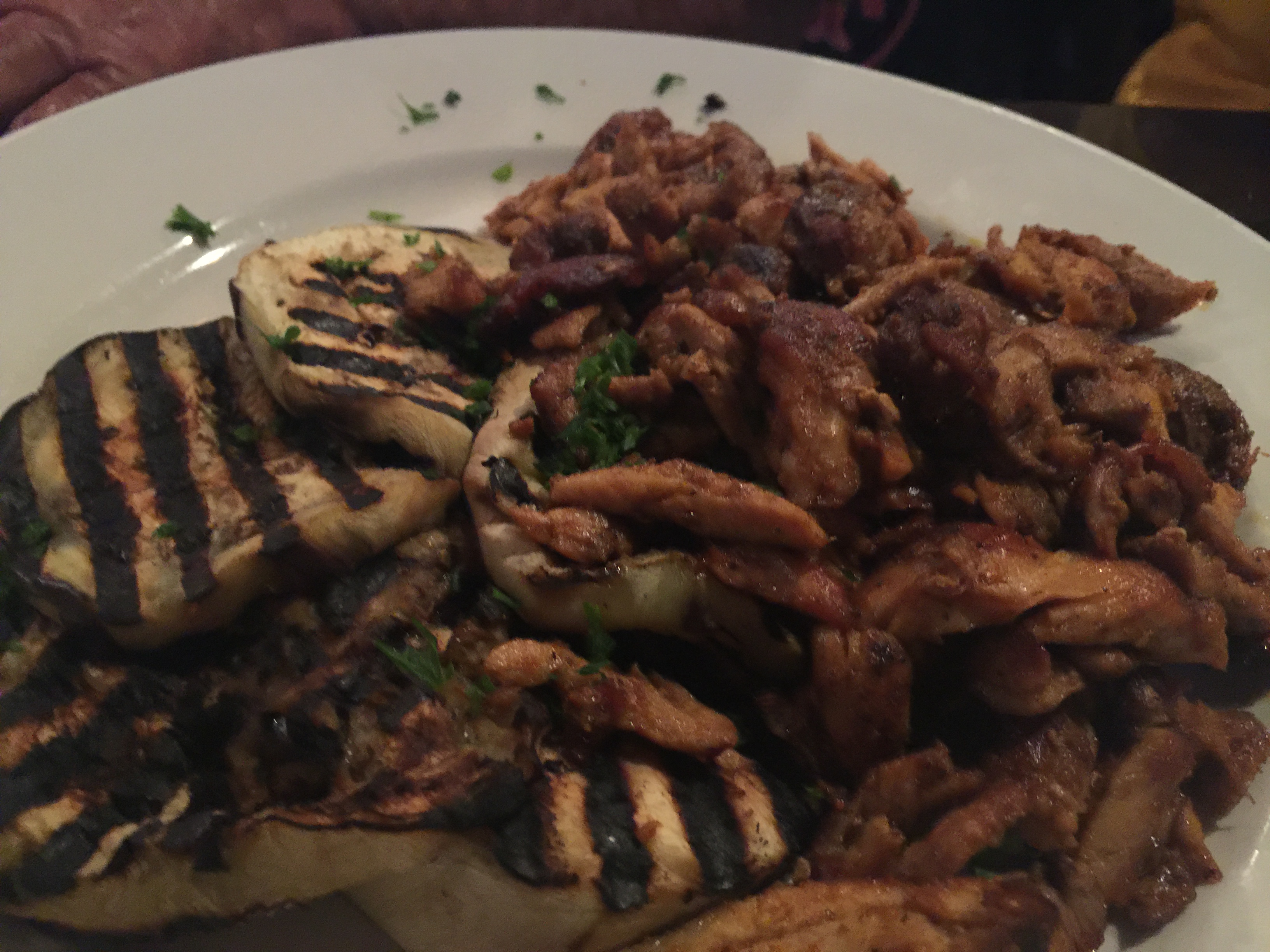 Chicken Swarma and Grill Eggplant
