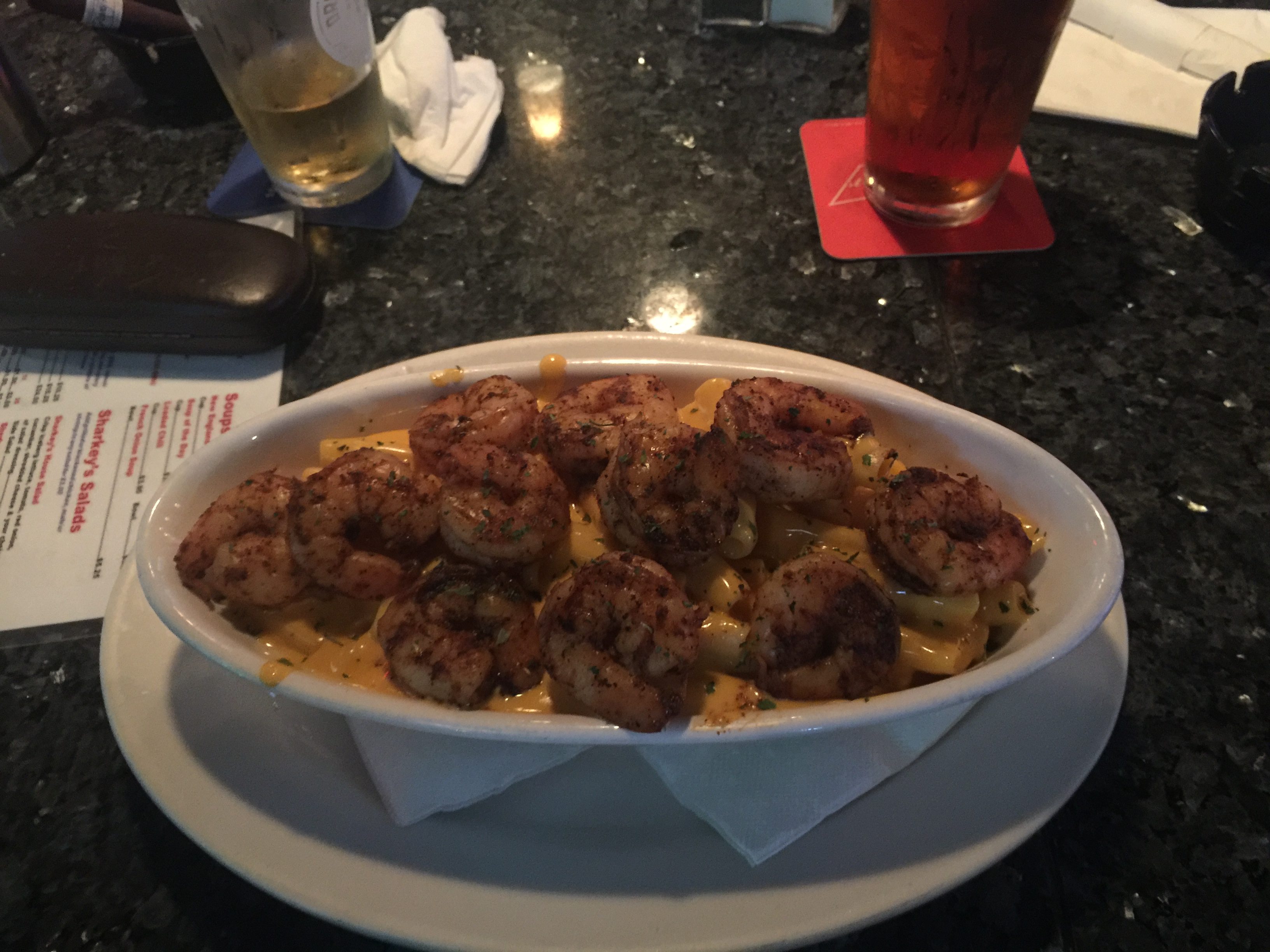 Mac and Cheese with Buffalo Shrimp