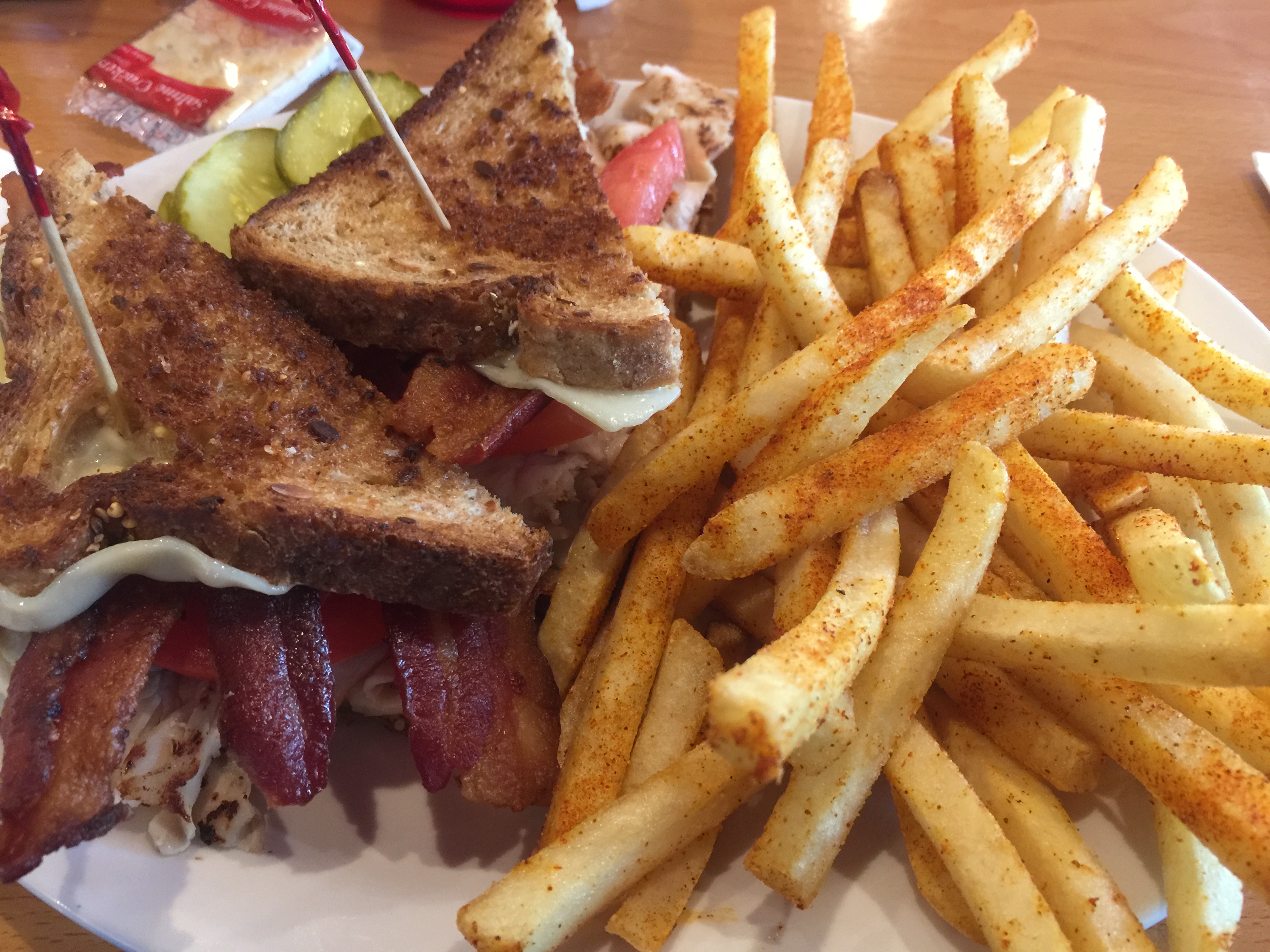 Calvin's Club Melt with Seasoned Fries