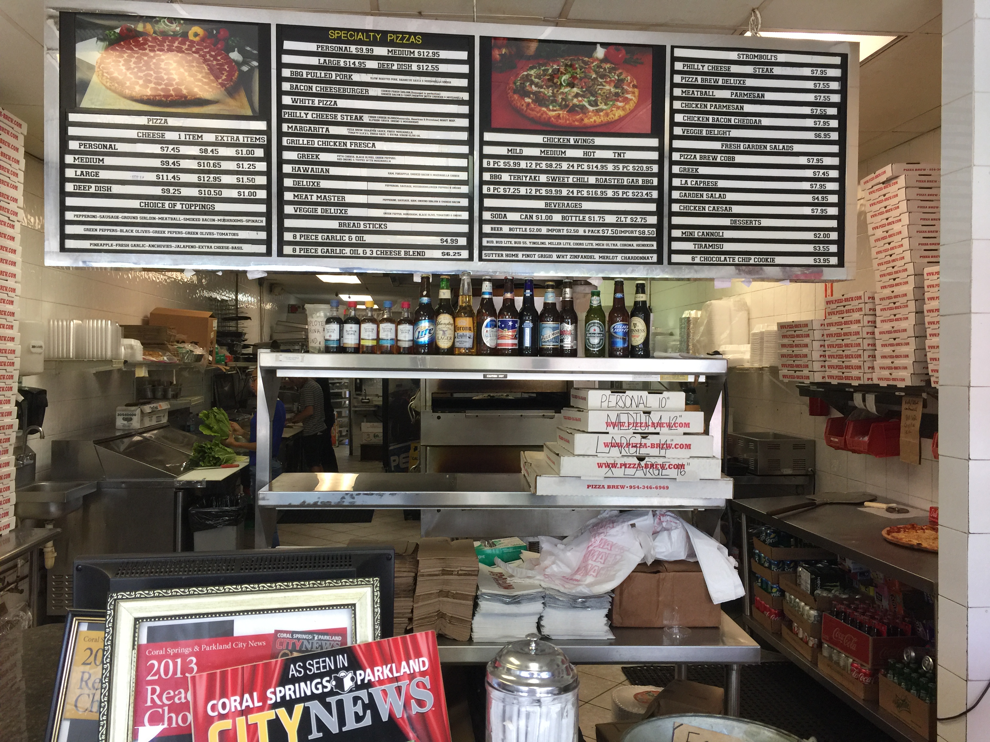 Inside....and that's about all the space for customers
